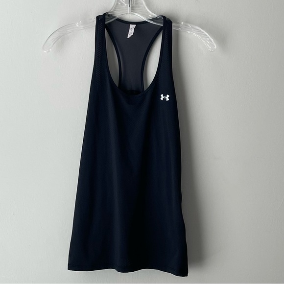 NWOT Under Armour Women's HeatGear Armour Racer Tank top size medium black mesh - Picture 6 of 11